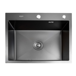 Chiuveta Bucatarie Inox SUS304 Bohm BH6050BA, 600x500mm, negru, adancime 220 mm, sifon inclus - Img 2