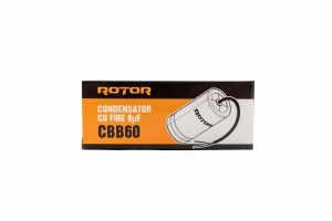 Condensator CBB60 ROTOR, 8µF, 450V, 35x62mm, pentru pompe si motoare - Img 2