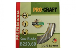 Disc Circular Lemn ProCraft B250.60, 250mm, 60 dinti, taiere fina lemn