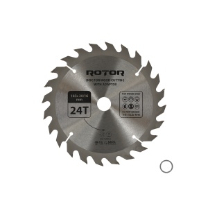 Disc Circular Lemn ROTOR, 185x20mm, 24 dinti, cu adaptor