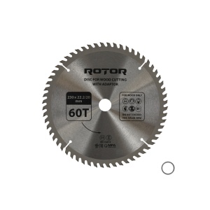 Disc Circular Lemn ROTOR, 230x22.2mm, 60 dinti, cu adaptor