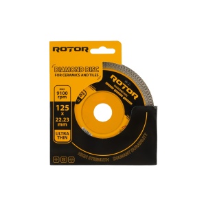 Disc Diamantat Ceramica Ultra Subtire ROTOR, 125x22.23mm, pentru gresie si faianta