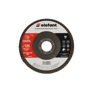 Disc Lamelar Elefant T27, 125x22.2mm, granulatie P40, pachet 10 buc, pentru slefuit metal