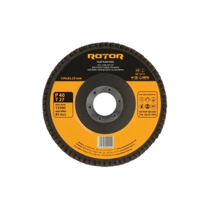 Disc Lamelar Plat ROTOR, 125x22.23mm, P40, T27, pachet 5 buc, pentru slefuit metal lemn
