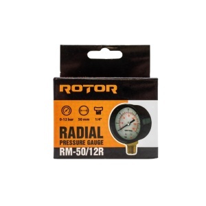 Manometru Radial Apa ROTOR RM-50/12R, 0-12 bari, 50mm, conexiune 1/4 - Img 4