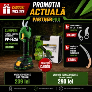 Pachet Foarfeca Electrica Acumulator PartnerPro PP-FE2A, 20V Brushless + Lame si Fierastrau CADOU - Img 2