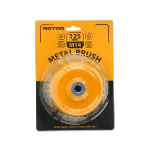 Perie Sarma Cupa ROTOR, 125mm, M14, otel, pentru polizor unghiular - Img 3