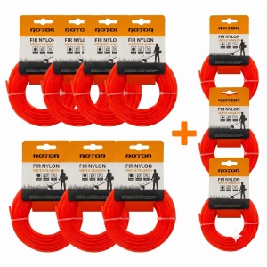 Set 10 Fire Nylon Rotund ROTOR, 3.5mm x 15m, rosu, pentru motocoasa si trimmer