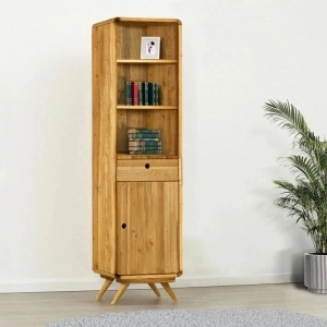 BIBLIOTECA CHARME, 1 usa 1 sertar 2 rafturi, Lemn masiv-52 x 40 x 200 cm