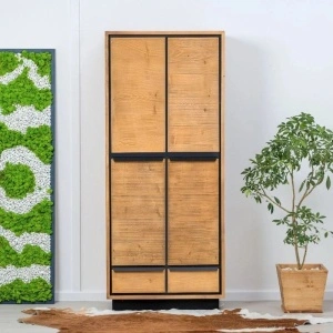DULAP RETRO 2 usi cu balamale si 2 sertare, lemn masiv-120 x 55 x 200 cm