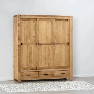 DULAP ADRIANA 3 usi glisante si 3 sertare, lemn masiv-175 x 55 x 200 cm