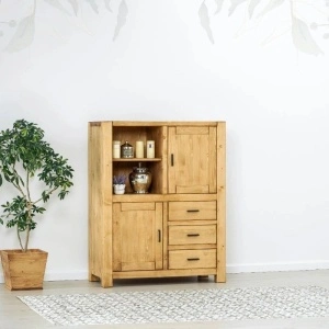 DULAP ADRIANA 2 usi, 3 sertare si nisa, lemn masiv-110 x 50 x 140 cm