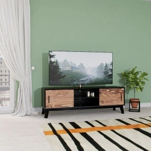 COMODĂ TV NOSTA 2 usi glisante si 2 nise, lemn masiv-146 x 40 x 48 cm