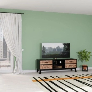 COMODĂ TV NOSTA 4 sertare și 2 nișe, lemn masiv-146 x 40 x 48 cm