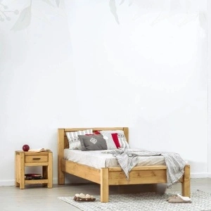 PAT SIMPLU ADRIANA, lemn masiv-A: saltea: 90 x 190 cm Cadru: 206 x 105 x 80 cm