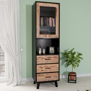 DULAPNOSTA 1 usa 3 sertare si nisa, Lemn masiv-55 x 45 x 190 cm