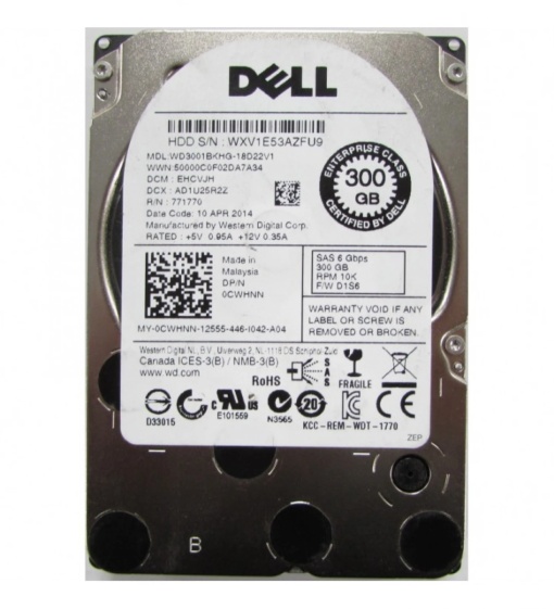 HDD server Dell 300GB 6G 10K 2.5" SAS R610 R710 0CWHNN 0K701V