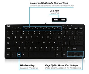 Mini Tastatura Adesso SlimTouch 2xUSB Hub 78-Key US Layout Wired USB AKB-510HB