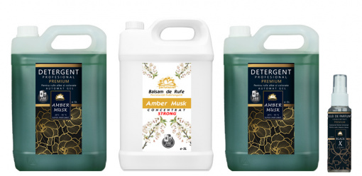 Amber Musk - 2x Detergent Profesional + Balsam Hyper Parfumat