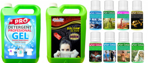 Magic ! HAINE SUPER PARFUMATE - Detergent GEL Profesonal + Balsam + 8 Parfumuri Diferite