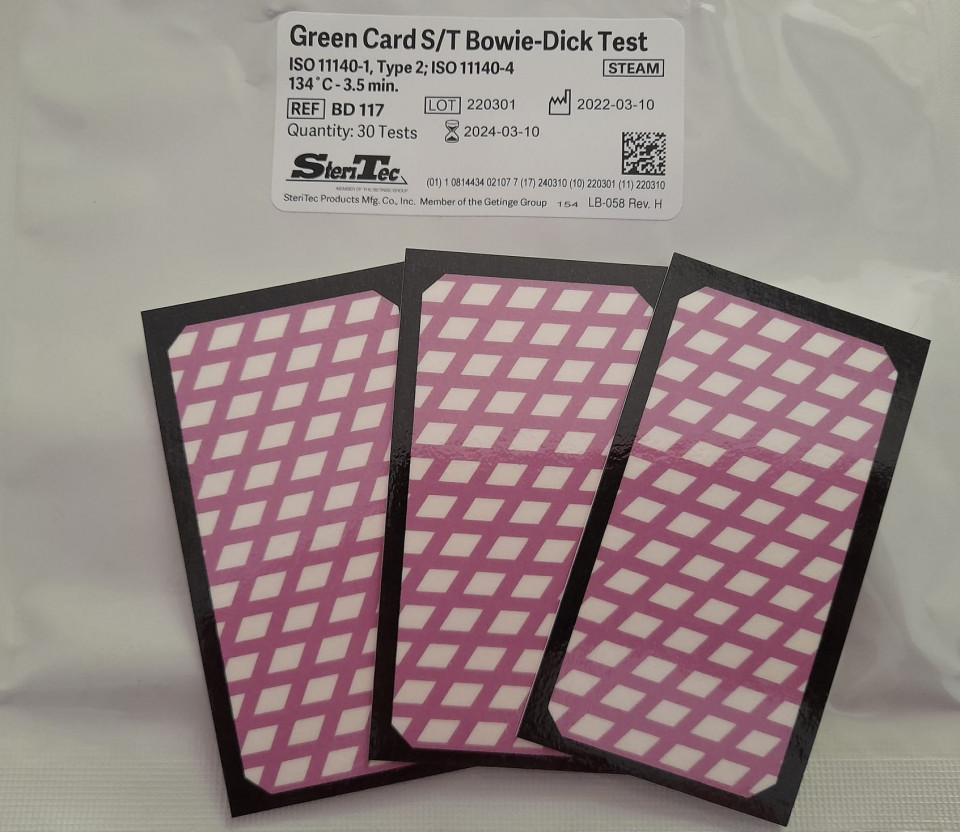 ビーグマテスター Test BOWIE-DICK Green Card pentru testare autoclav
