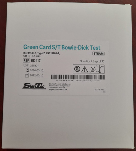 ビーグマテスター Test BOWIE-DICK Green Card pentru testare autoclav