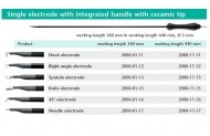 Electrod monopolar cu varf ceramic 340 mm, 5 mm, maner integrat tip Hook / tip L / tip spatula
