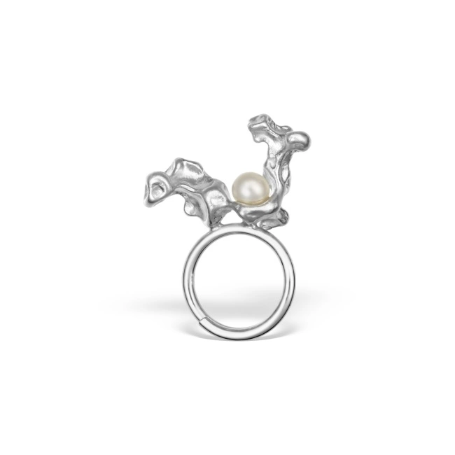 AERIS Ring in 925 silver with cultured pearls - Img 2