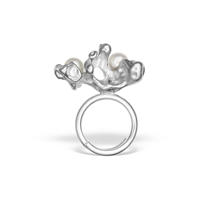 CORALIA Ring in 925 silver with cultured pearls