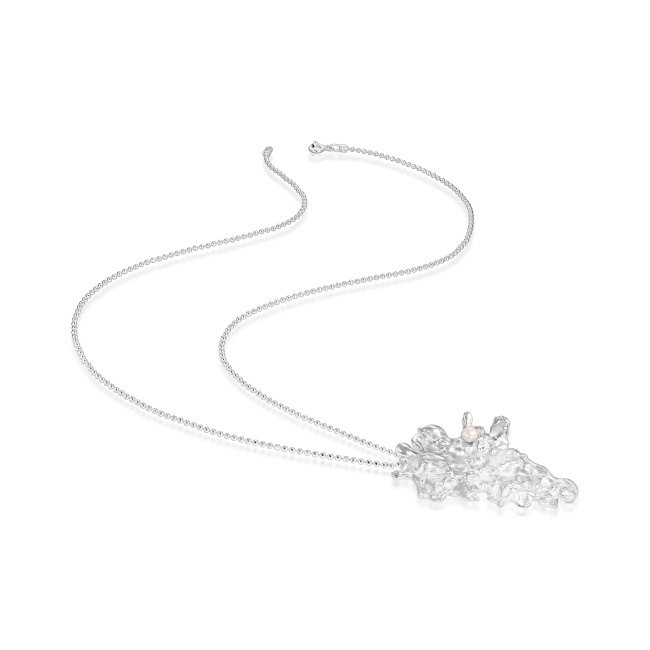 MOLTEN HEART Pendant / Brooch in 925 silver with cultured pearl - Img 2