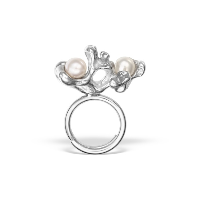 CORALIA Ring in 925 silver with cultured pearls - Img 2