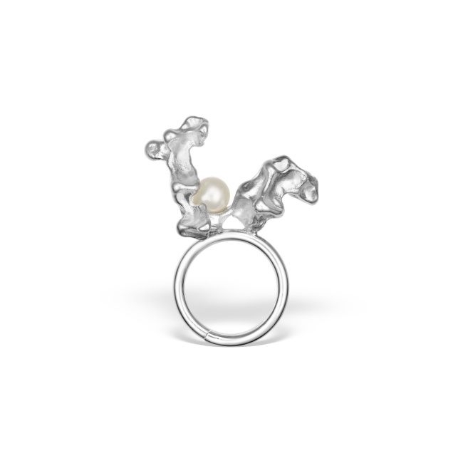 AERIS Ring in 925 silver with cultured pearls
