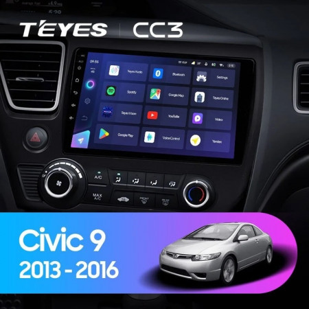 Navigatie Auto Teyes CC3 360 Honda Civic 9 2011-2017 6+128GB 9&quot; QLED Octa-core 1.8Ghz Android 4G Bluetooth 5.1 DSP - Img 2