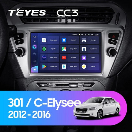 Navigatie Auto Teyes CC3 Peugeot 301 2012-2016 4+32GB 9" QLED Octa-core 1.8Ghz Android 4G Bluetooth 5.1 DSP - Img 3