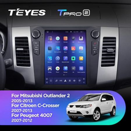 Navigatie Auto Teyes Tip Tesla TPRO 2 Mitsubishi Outlander 2 2007-2013 4+64GB 9.7" QLED Octa-core 1.8Ghz, Android 4G Bluetooth 5.1 DSP - Img 2