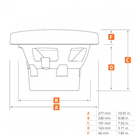 Subwoofer Marine Hertz HMS 10 S2-LD-G / SW, Negru / Alb, 250mm, 250W RMS, 2Ω - Img 4