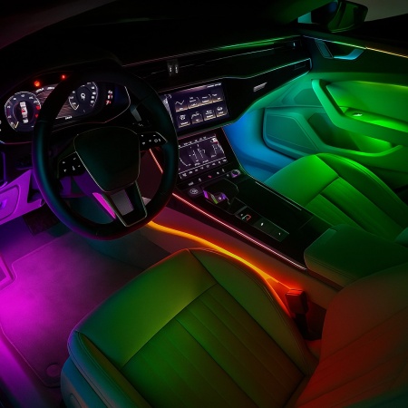 Lumini ambientale universale, RGB Acrilice 18 in 1 Dinamice cu efect symphony, Control din Aplicatie Bluetooth / Buton - Img 2