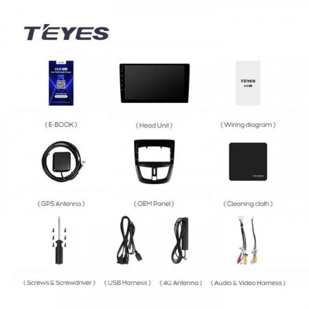 Navigatie Auto Teyes CC3 2K 360° Peugeot 207 2006-2015 6+128GB 9.5" QLED Octa-core 2Ghz, Android 4G Bluetooth 5.1 DSP - Img 6