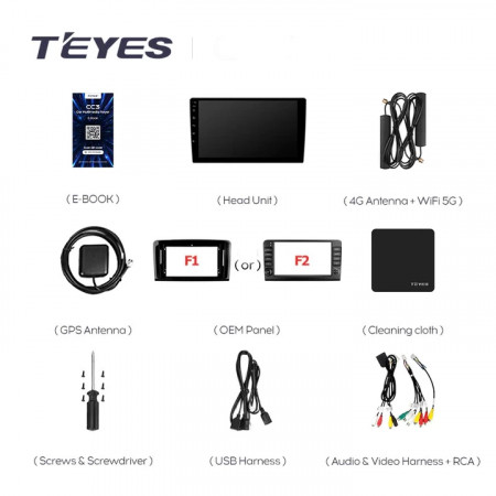 Navigatie Auto Teyes CC3 2K 360 Mercedes-Benz ML W164 2006-2011 6+128GB 9.5" QLED Octa-core 2Ghz Android 4G Bluetooth 5.1 DSP - Img 8