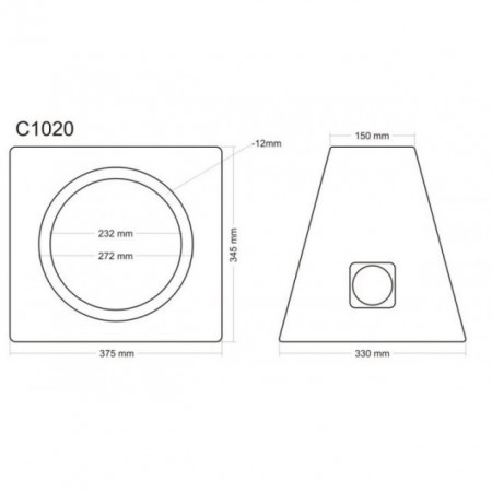 Incinta subwoofer universala, 250 mm, 20L - COD C1020 - Img 3