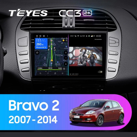 Navigatie Auto Teyes CC3 2K 360° Fiat Bravo 2007-2014 6+128GB 9.5" QLED Octa-core 2Ghz, Android 4G Bluetooth 5.1 DSP - Img 2