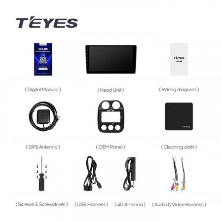 Navigatie Auto Teyes CC3 Jeep Patriot 2009-2015 4+64GB 10.2" QLED Octa-core 1.8Ghz, Android 4G Bluetooth 5.1 DSP - Img 8