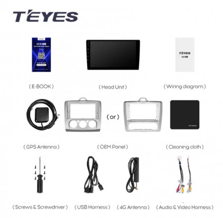 NAVIGATIE AUTO TEYES CC3L FORD FOCUS 2 2005-2010 4+32GB 9" IPS OCTA-CORE 1.6GHZ, ANDROID 4G BLUETOOTH 5.1 DSP - Img 2