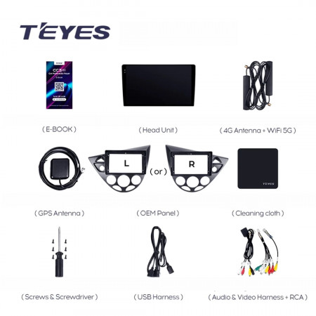 Navigatie Auto Teyes CC3L WiFi Ford Focus 1 1998-2005 2+32GB 9" IPS Quad-core 1.3Ghz, Android Bluetooth 5.1 DSP - Img 6
