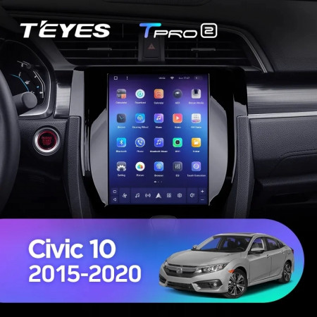 Navigatie Auto Teyes Tip Tesla TPRO 2 Honda Civic 10 2015-2020 3+32GB 9.7" QLED Octa-core 1.8Ghz, Android 4G Bluetooth 5.1 DSP - Img 2