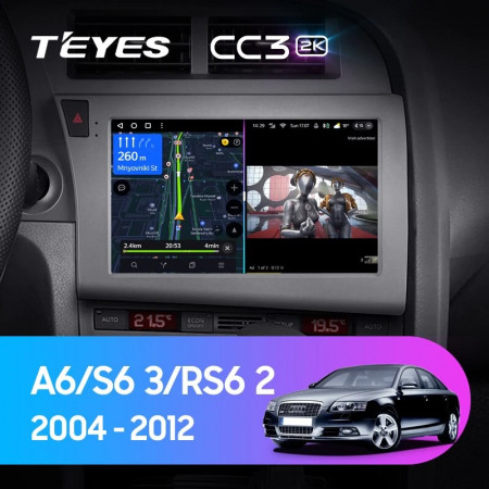 Navigatie Auto Teyes CC3 2K 360° Audi A6 C6 2004-2011 6+128GB 9.5" QLED Octa-core 2Ghz, Android 4G Bluetooth 5.1 DSP - Img 2