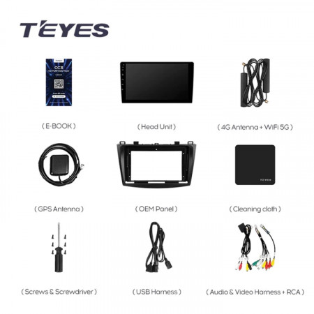 Navigatie Auto Teyes CC3 2K 360° Mazda 3 II 2009-2013 6+128GB 9.5&quot; QLED Octa-core 2Ghz, Android 4G Bluetooth 5.1 DSP - Img 8