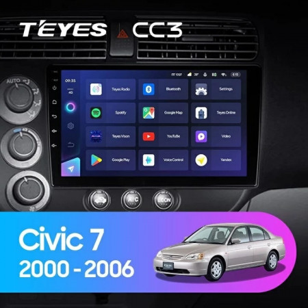 Navigatie Auto Teyes CC3 2K Honda Civic 7 2001-2005 4+64GB 9.5" QLED Octa-core 2Ghz Android 4G Bluetooth 5.1 DSP - Img 9