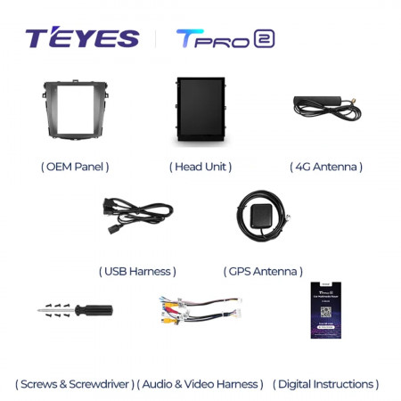 Navigatie Auto Teyes Tip Tesla TPRO 2 Toyota Corolla 10 2006-2013 4+64GB 9.7" QLED Octa-core 1.8Ghz, Android 4G Bluetooth 5.1 DSP - Img 6