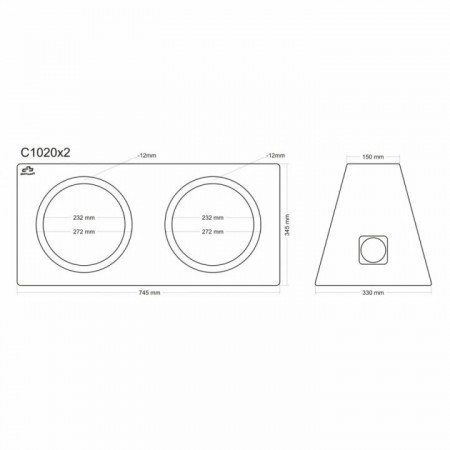 Incinta subwoofer universala, 2 x 250 mm, 2 x 20L - COD C1020x2 - Img 9